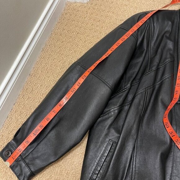 Vintage Rue Royale 1980s Oversized Leather Jacket - Picture 12 of 12